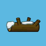 snow tree log