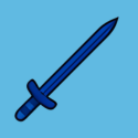 blue plastic sword