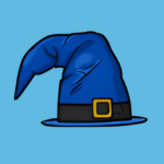 blue wizard belt hat