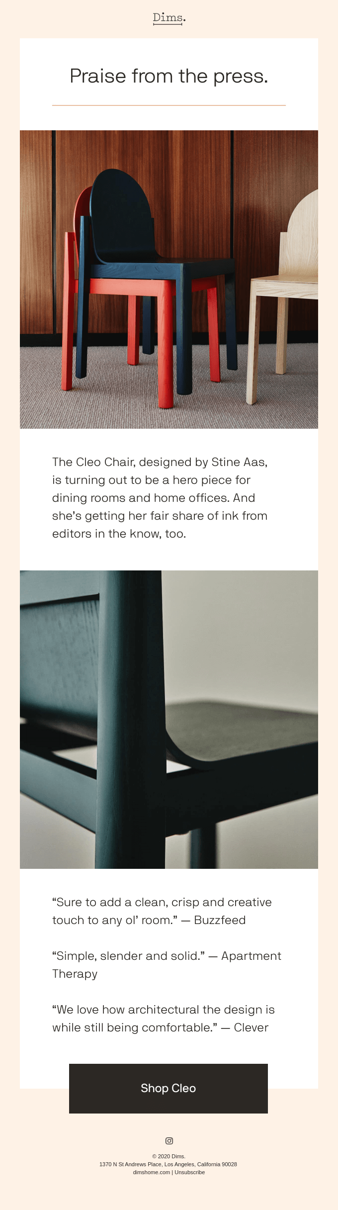 What Editors Are Saying About The Cleo Chair