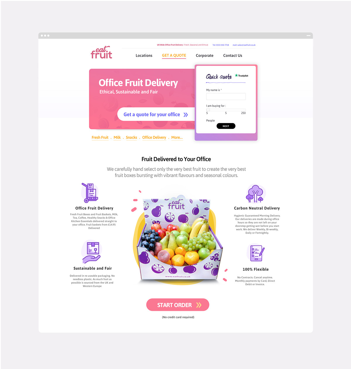 eatfruit case study full homepage layout