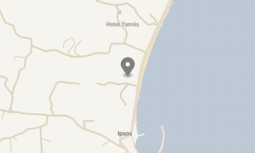 Lokation for Hotel Ipsos Beach
