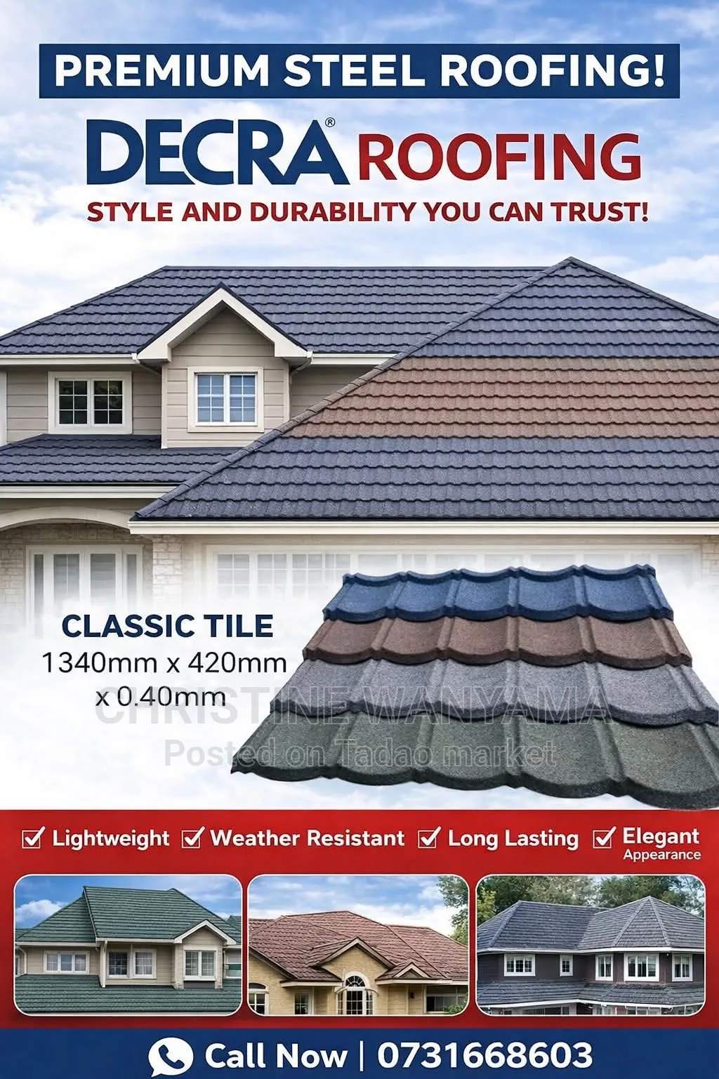 DECRA ROOFING TILES FOR SALE 2