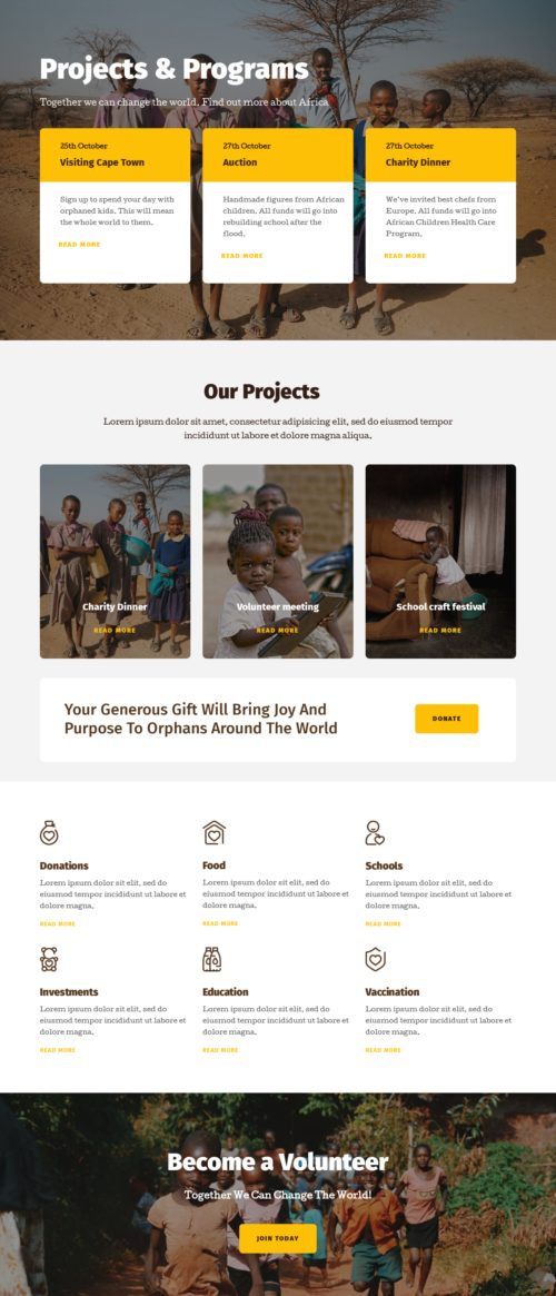 Charity Project & Programs