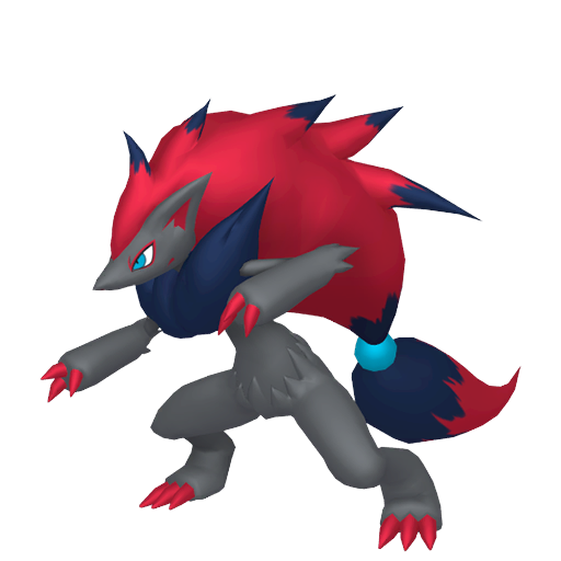 Zoroark - Dark type Pokemon from Pokemon Sword and Shield with stats, moves, and evolution data