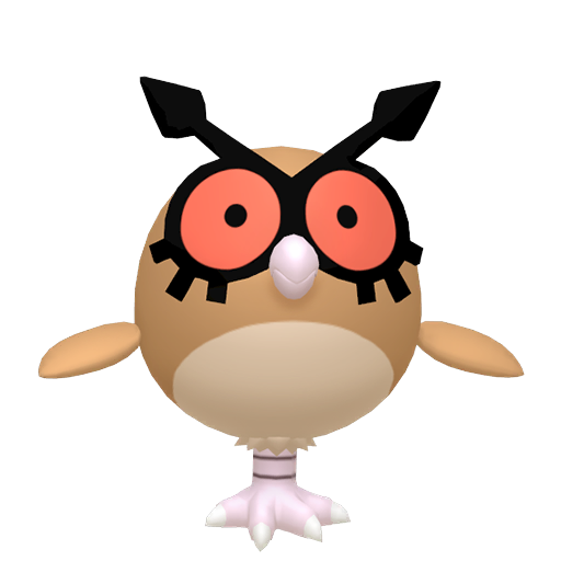 Hoothoot - Normal/Flying type Pokemon from Pokemon Platinum with stats, moves, and evolution data