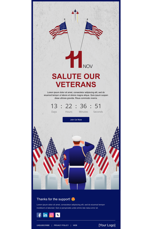 Veterans Day Parade Email Template