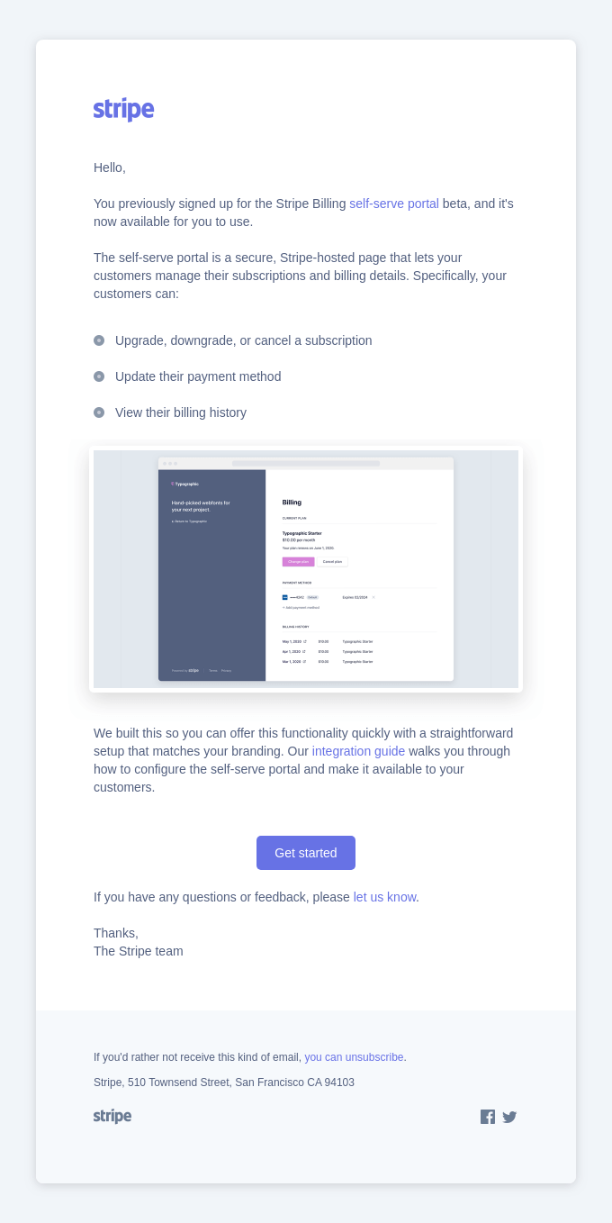 New Stripe Billing Self Serve Portal Is Now Available