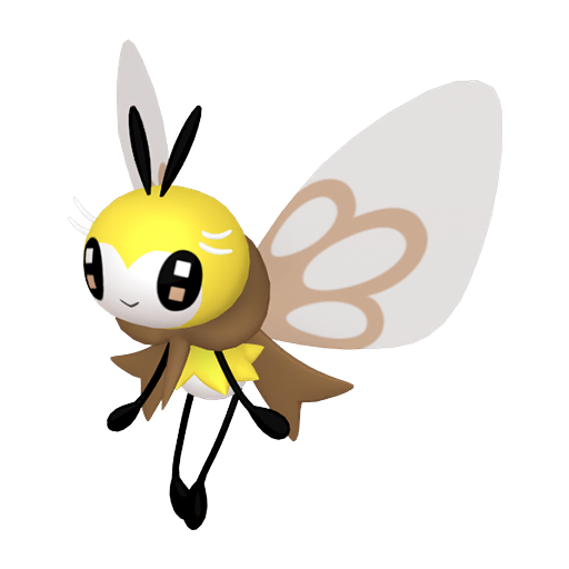 Ribombee - Bug/Fairy type Pokemon from Pokemon Sword and Shield with stats, moves, and evolution data