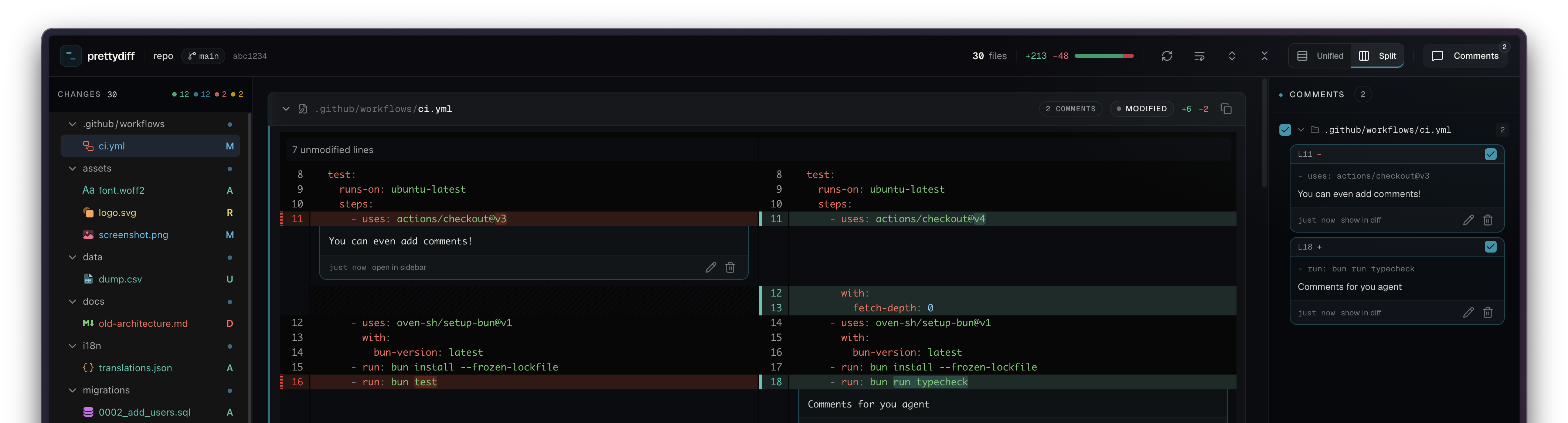 prettydiff screenshot