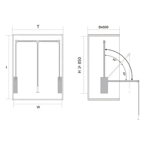 Quba Wardrobe Lift Cloth Holder Lift-UP - Image 3