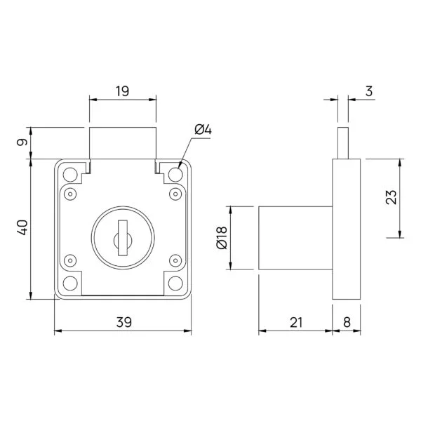 Quba Drawer Lock (Q200M-10E) - Image 2