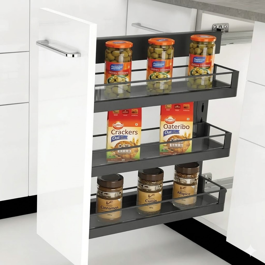 Quba Pull Out Unit (3 Tier) - Glass