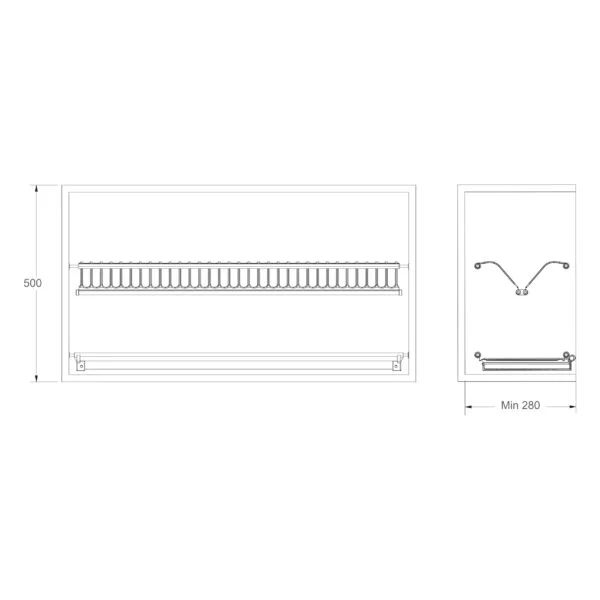 Quba Symetry Stainless Steel Dish Rack and Holder - Image 2