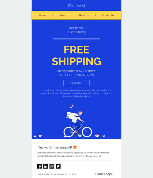 Free Shipping Today Only Email Template