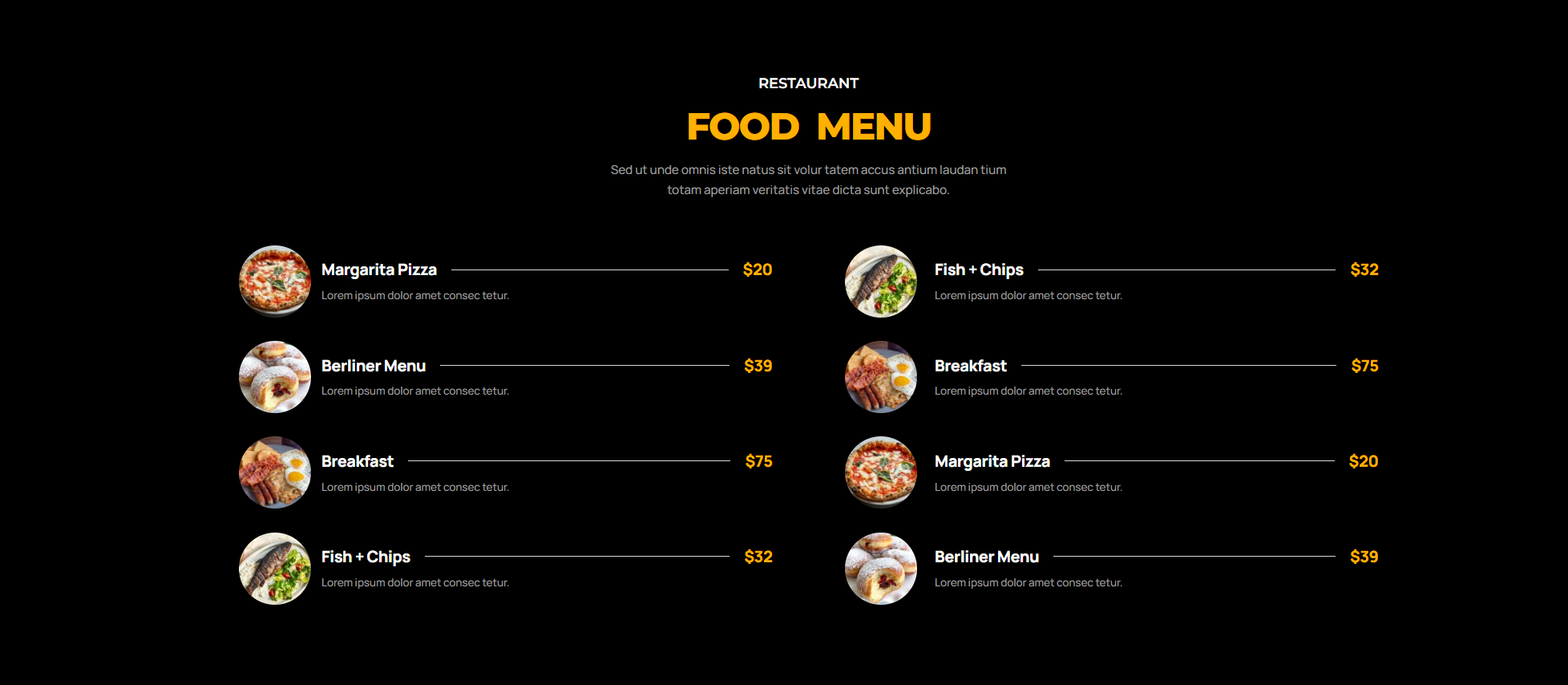 Pricing Menu 774
