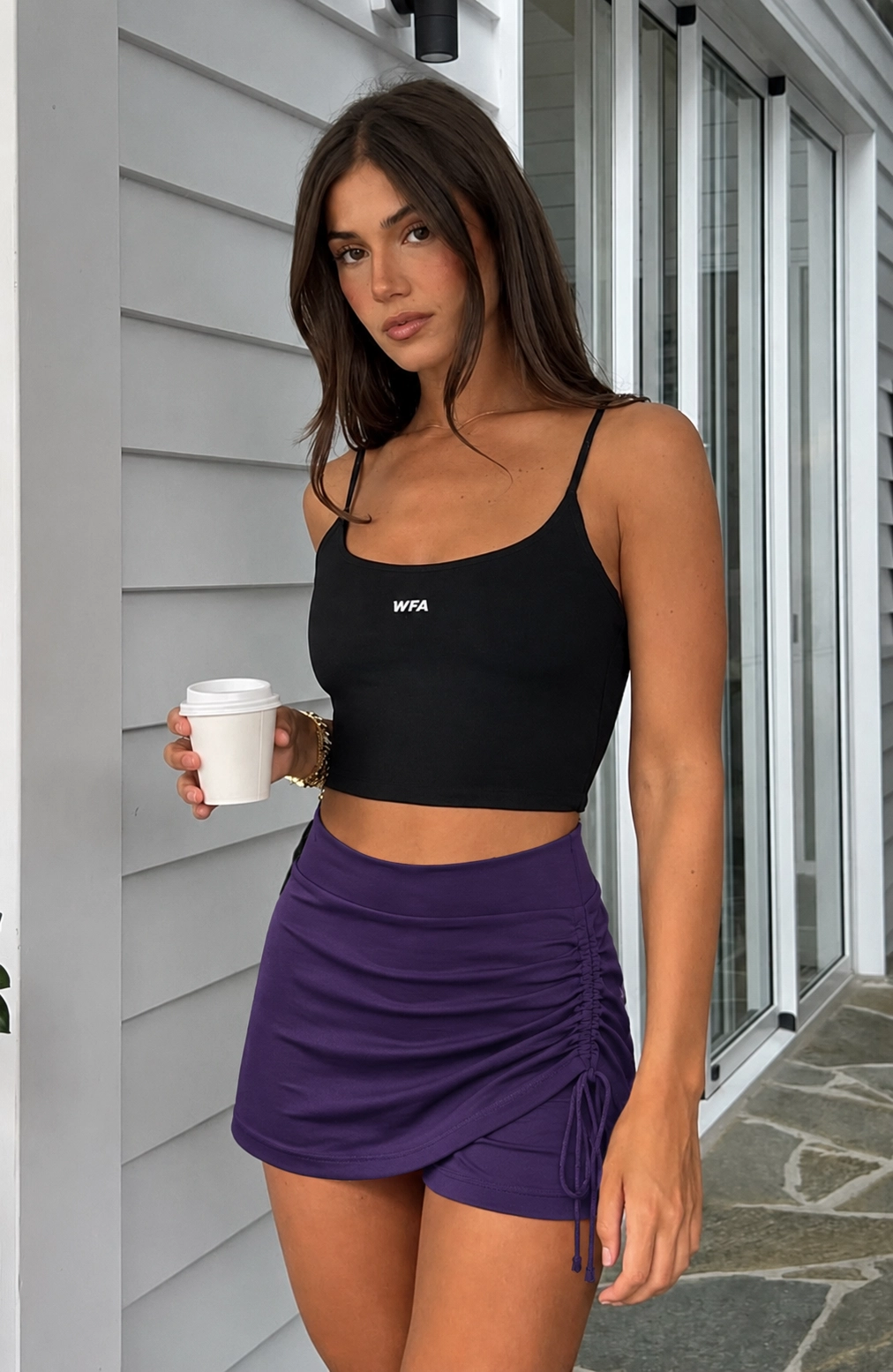 Short pollera Malta violeta