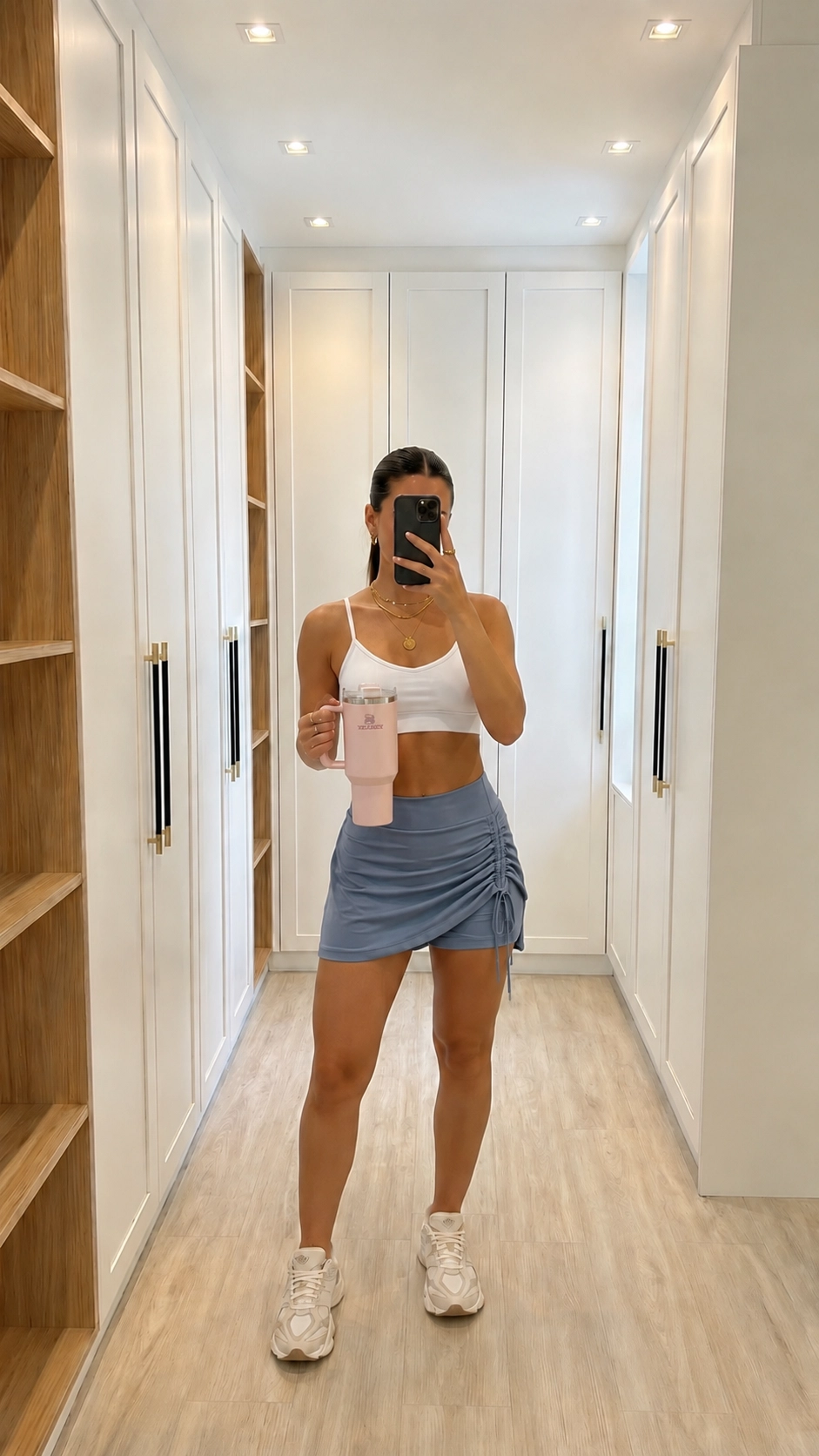 Short Pollera Malta Celeste