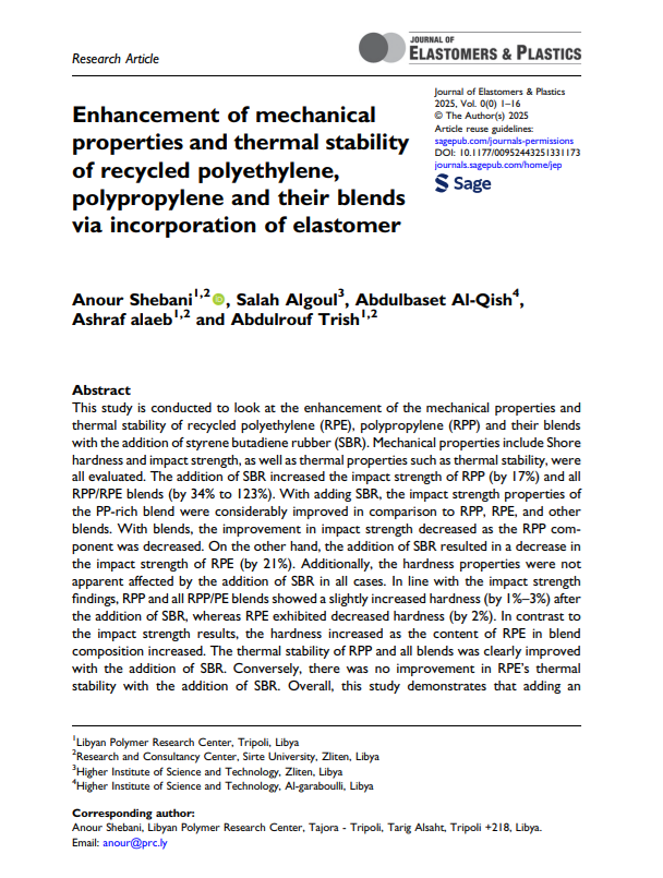 Enhancement of mechanical properties and thermal stability of recycled ...