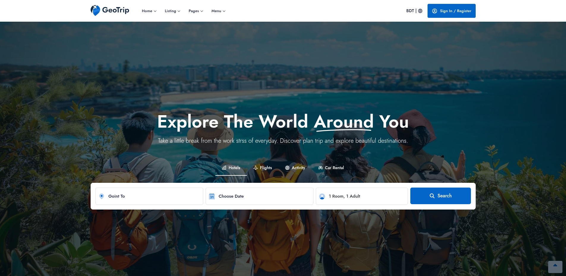 GeoTrip Travel & Tour Booking Platform project screenshot 1