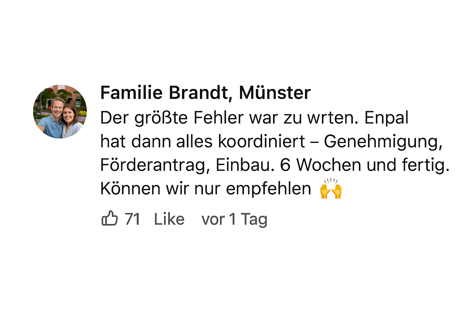 Facebook Kommentar Familie Brandt