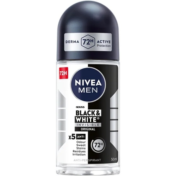BDyana Nivea Men Deodrant Black & White 72h Invisible Fresh Antiperspirant 50ml | 