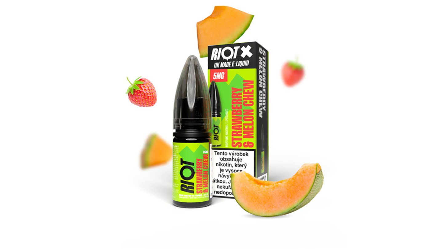 RIOT X Salt Jahodovo-melounová žvýkačka 10ml 5mg