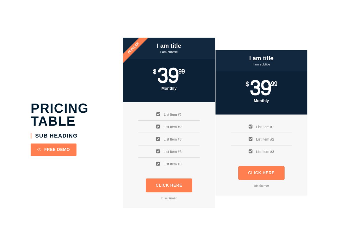 Pricing Table 10