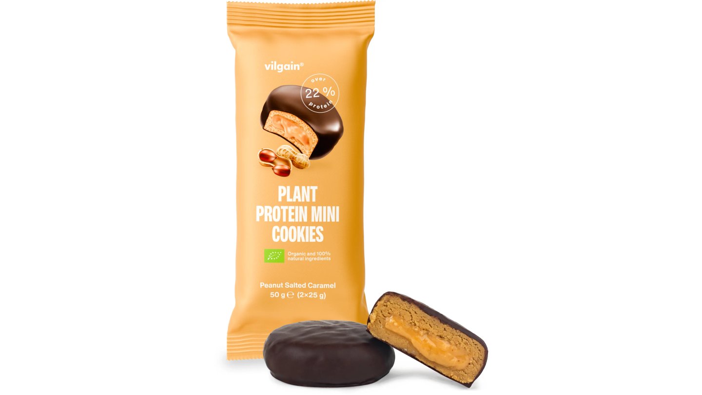 Plant Protein Mini Cookies – Arašídy se slaným karamelem