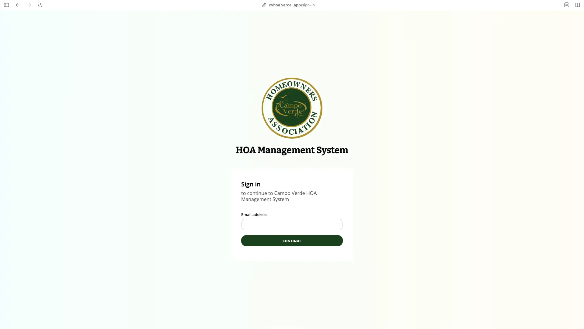 Campo Verde HOA - Management System
