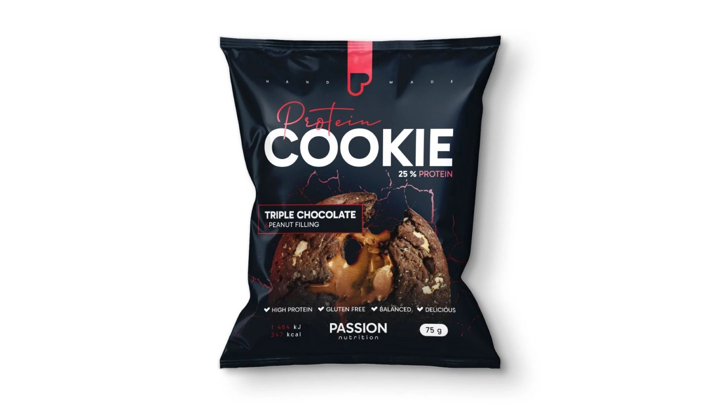 Passion proteinová plněná cookie 75g Triple Chocolate