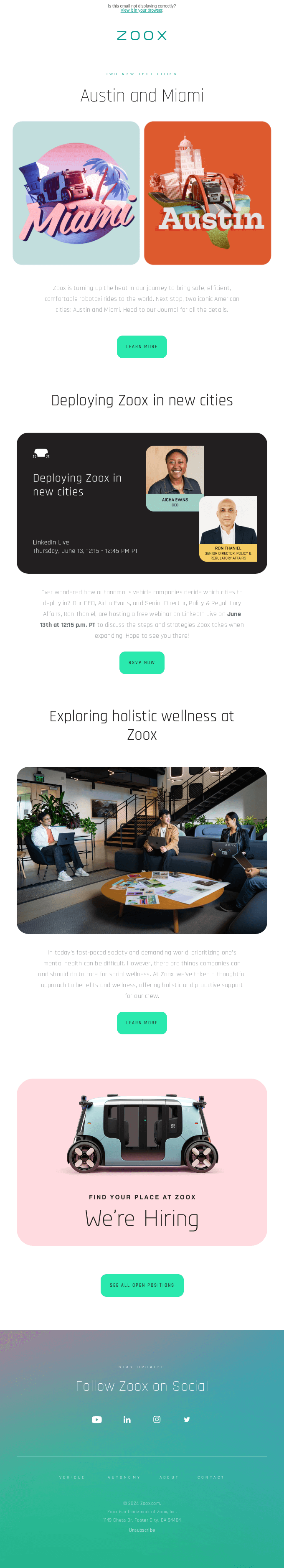 Zoox Is Coming To Austin And Miami