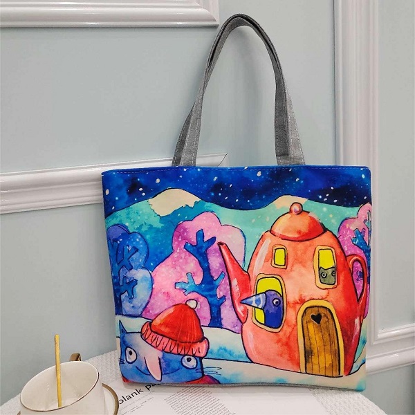 Ladies Fasionable Printed Soft Fabrics Bag - Ladies Fasionable Printed Soft Fabrics Bag