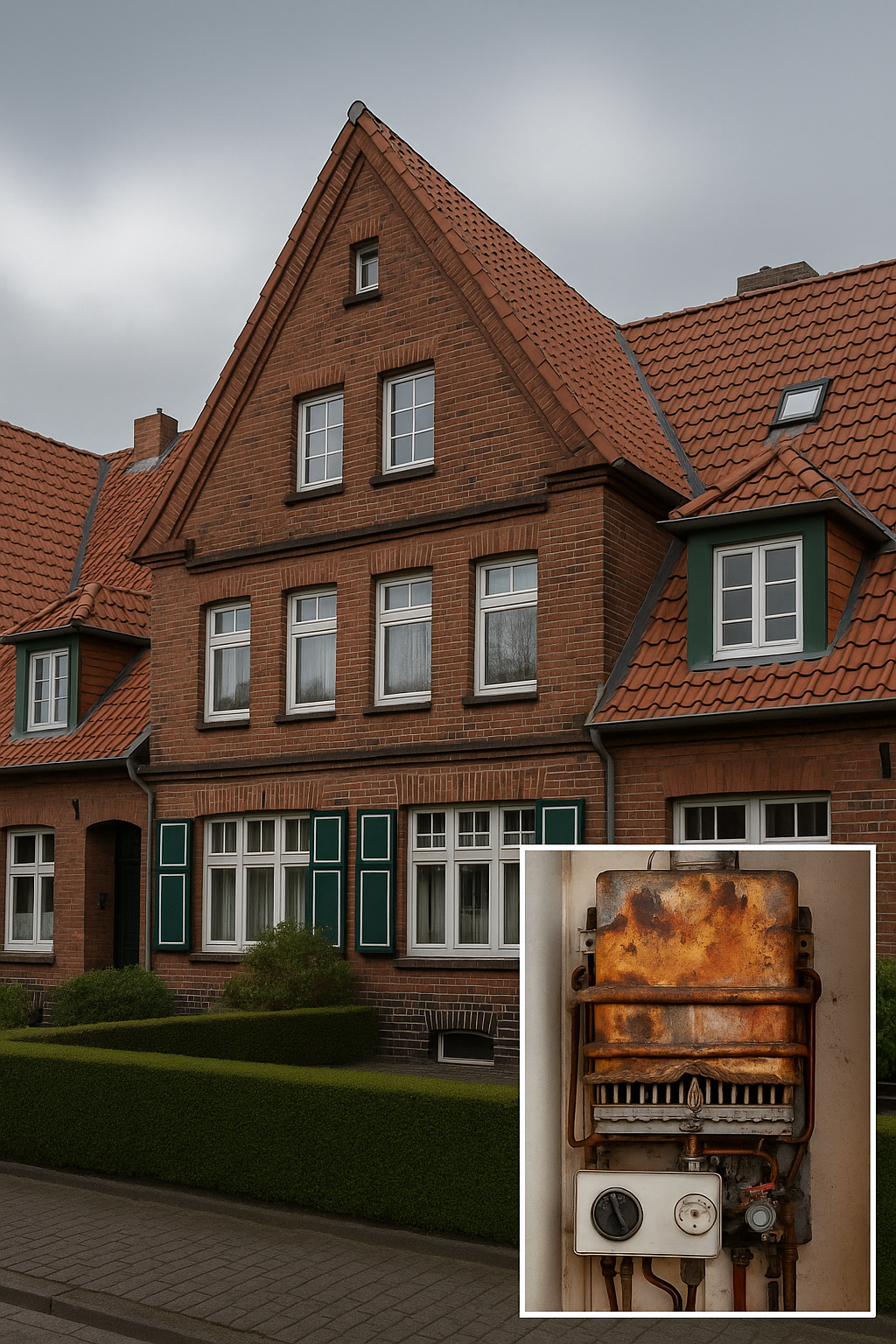 Reihenhaus ohne Solar, trüb