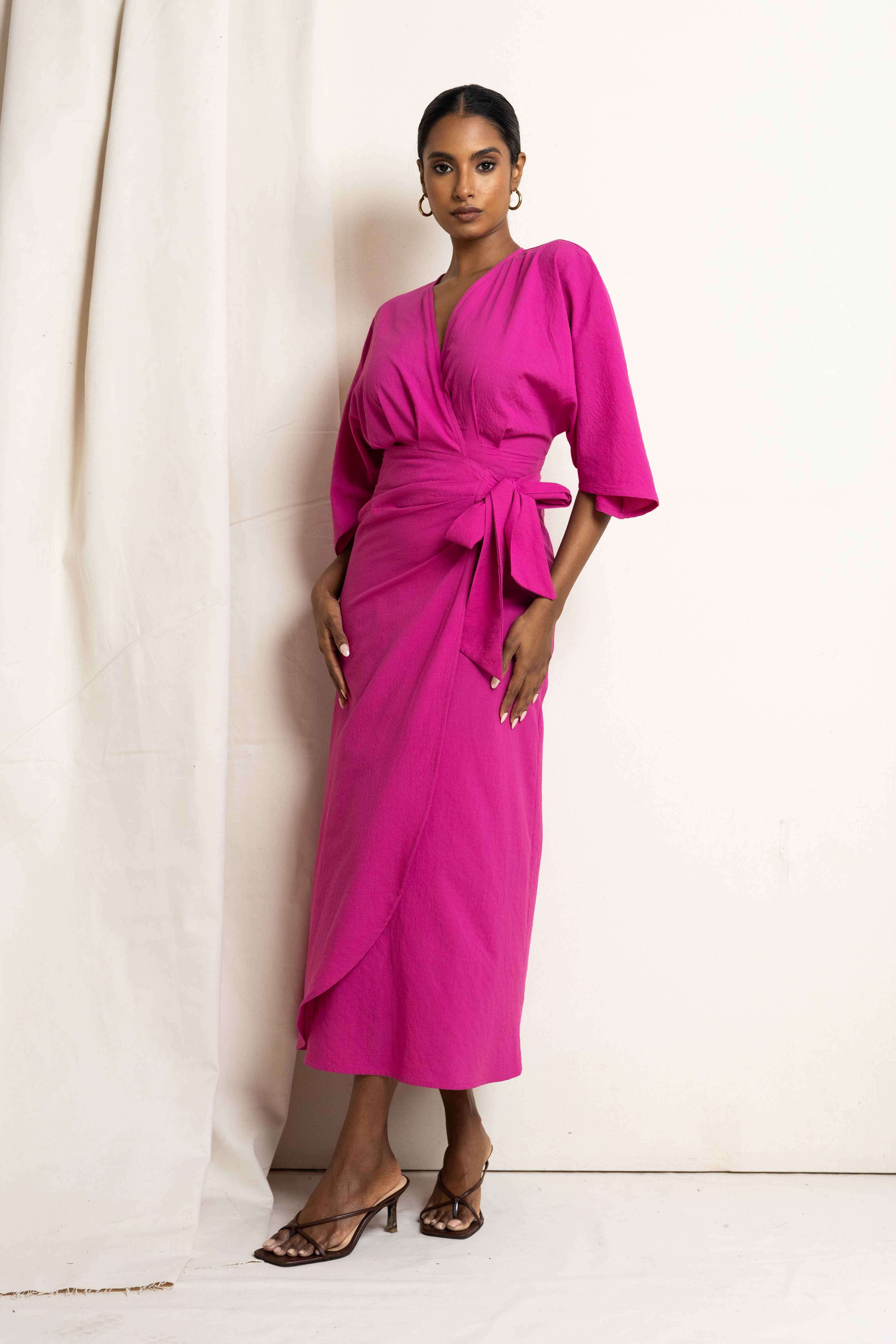 CAPRI MIDI DRESS FUCHSIA