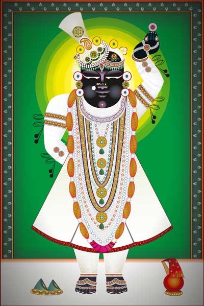 Kartik Krishna Chaturthi Darshan Shrinathji Wall Art, Nathdwara