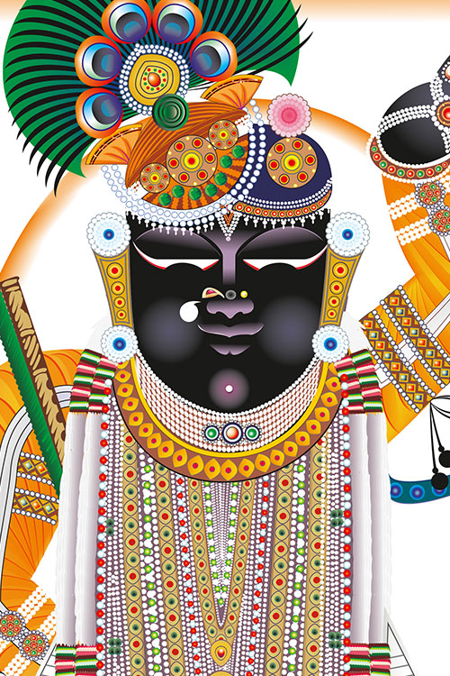 Shreenathji Ram Navami Darshan Pichwai Wall Art | Nathdwara thumbnail 4