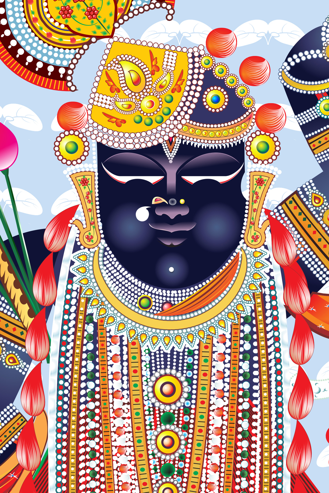 Shrinathji Rajbhog Darshan Canvas Print - Nathdwara Indian thumbnail 2