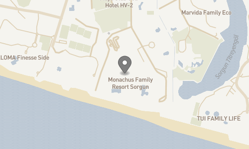 Lokation for Monachus Family Resort (tidl. Seven Seas Hotel Blue)