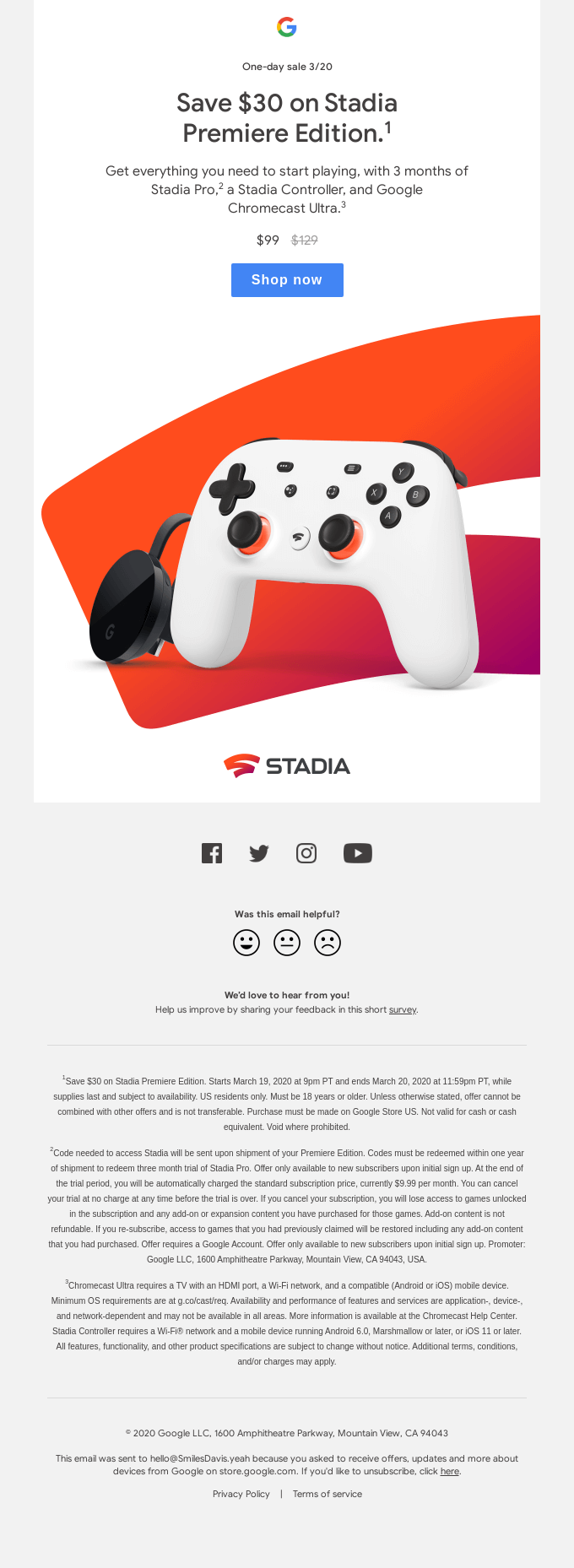 Today Only Save On Stadia Premiere Edition