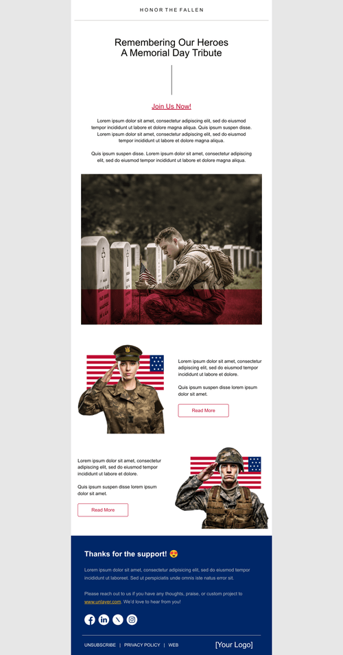 Honor The Fallen Email Template