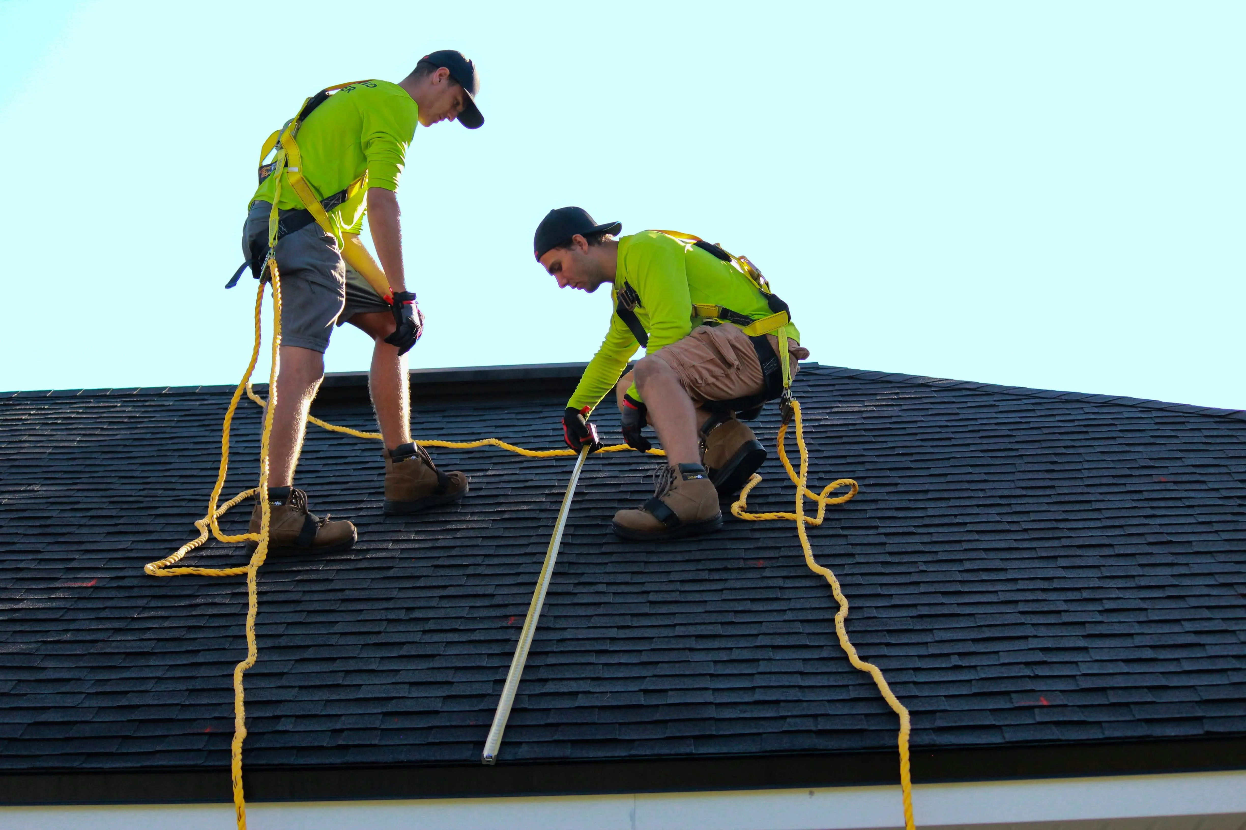 Foster and Son roofers installing a new shingle roof in Spalding