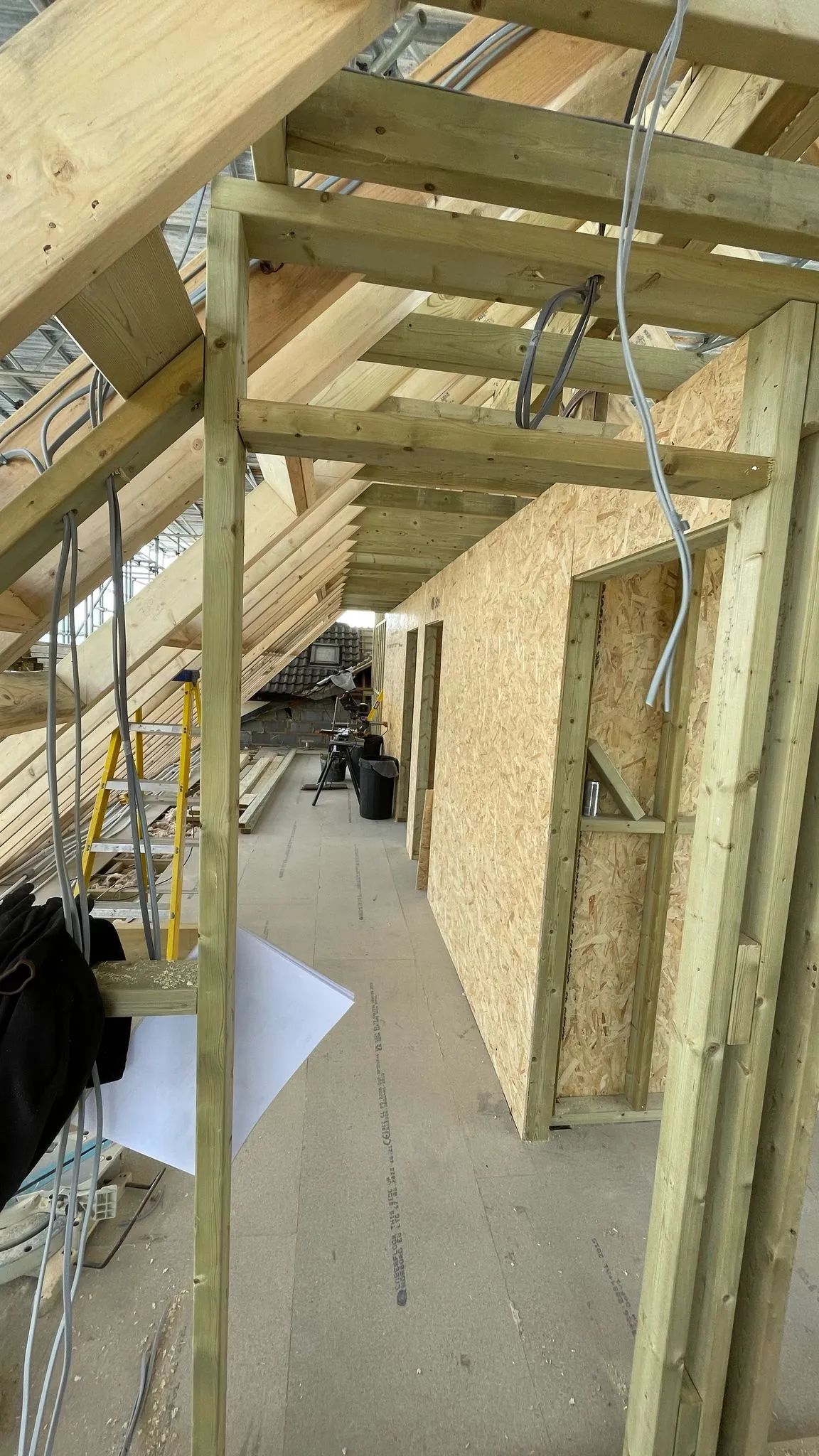 First-fix timber framing and structural work for a loft conversion in Cheltenham by DP Carpentry and Building LTD.