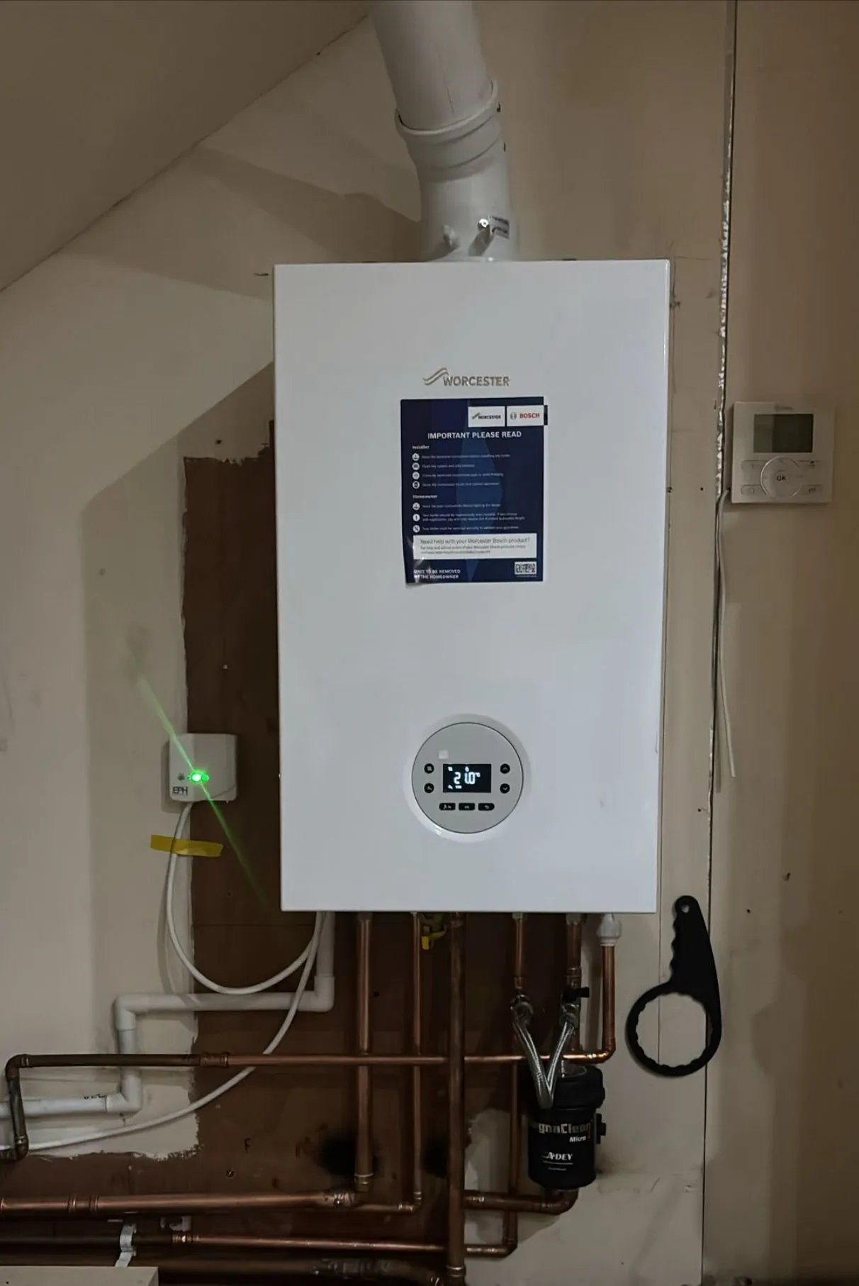 Professional installation of a gas boiler by GO-FLOW DRAINAGE SOLUTIONS LTD