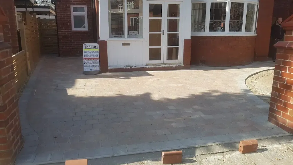 New block paved driveway installation by Insight PS for a home in Manchester.