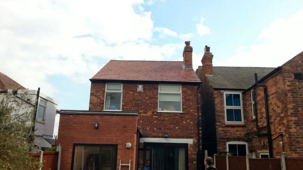 Newly installed pitched roof on a brick residential house in Nottingham by Bridgeford Roofing Services.