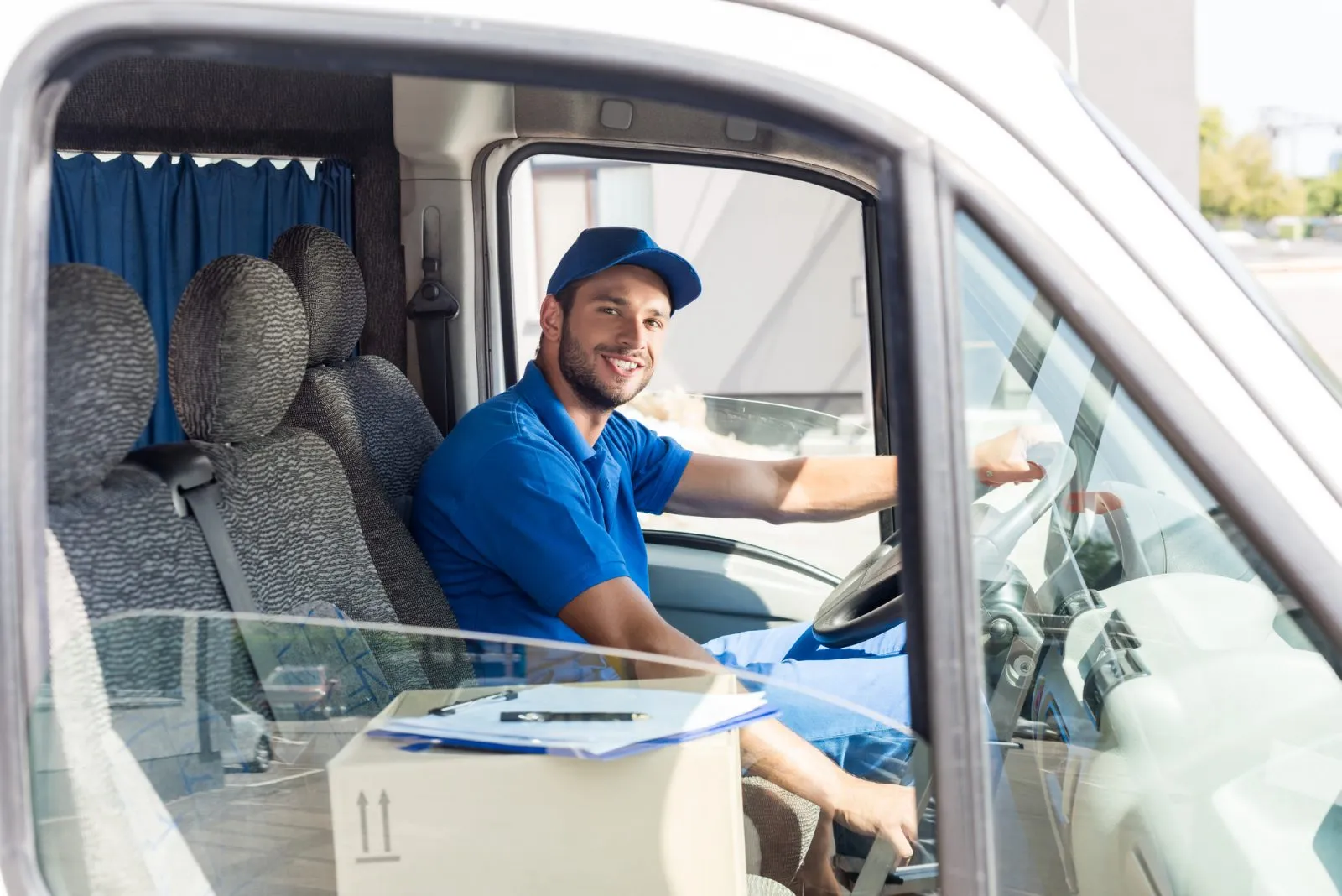 Professional drainage engineer from Liverpool One Drainage in a service van