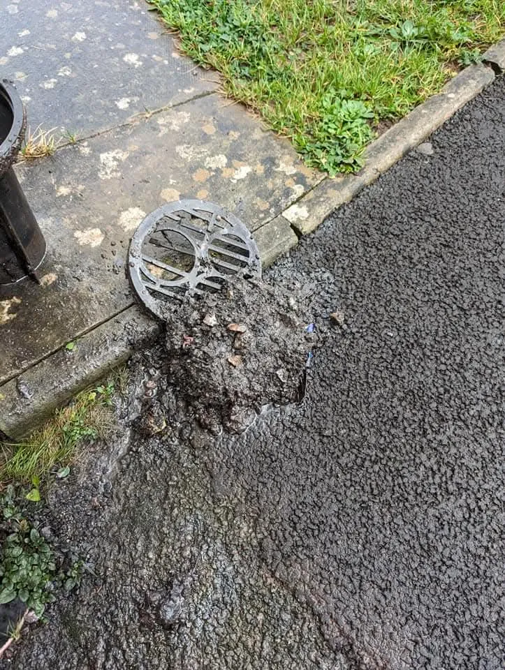 Overflowing blocked drain