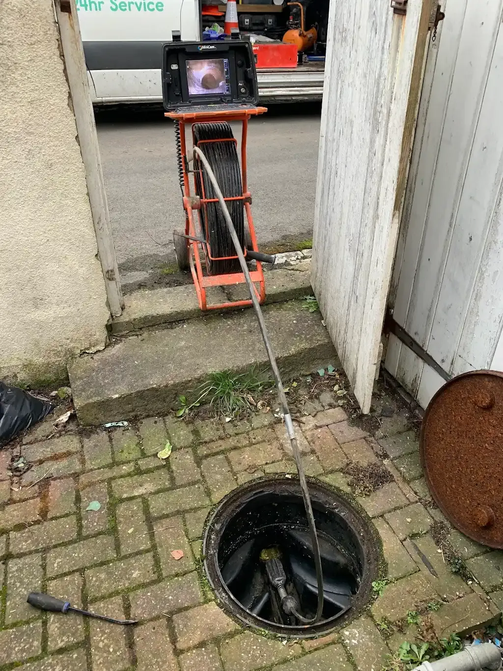 CCTV drain survey equipment inspecting a drain in Durham