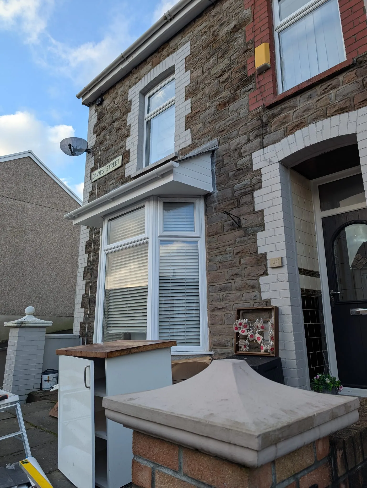 Residential house exterior with white uPVC guttering and fascias